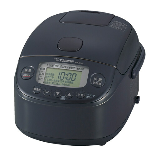 象印【ZOJIRUSHI】圧力IH炊飯ジャー 3合炊き スレートブラック 極め炊き 炊飯器 立つしゃもじ付き NP-RU05-BZ【1.7mmの黒まる厚釜】