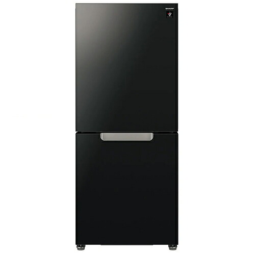 シャープ【SHARP】152L 2ドア冷蔵庫 PLAINLY ピュアブラック つけかえどっちもドア ガラスドア SJ-GD15P-B【インバーター搭載で省エネ＆静音】