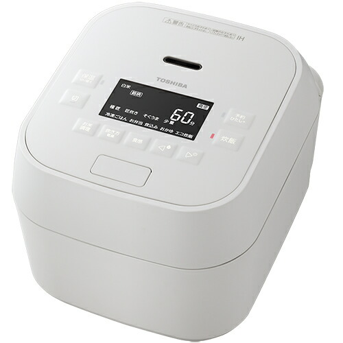東芝【TOSHIBA】5.5合炊き 真空圧力IHジャー炊飯器 グランホワイト 炎匠炊き しゃもじ・軽量カップ付き RC-10MGX-W【備長炭かまど丸釜】【kk9n0d18p】