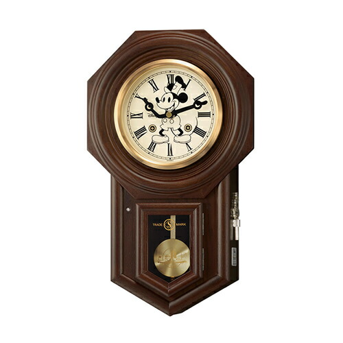 セイコー【国内正規品】SEIKO 振り子時計 ミッキーマウス 振り子つき掛時計 Disney 数量限定モデル 濃茶木地塗装 クオーツ FS805B【ディズニー 『蒸気船ウィリー』】