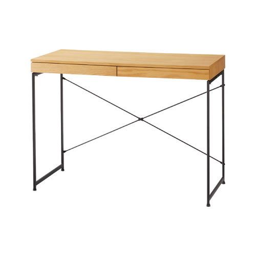 東谷【インテリア家具】デスク ナチュラル ※お客様組み立て END-331NA【幅100cm】引き出し付き｜家電のＳＡＫＵＲＡ　店