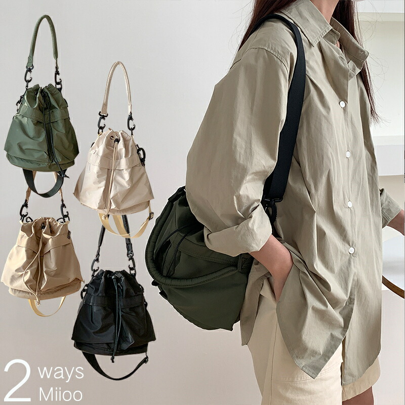 楽天市場】バッグ バケツ ドローストリング ショルダーバッグ 肩掛け