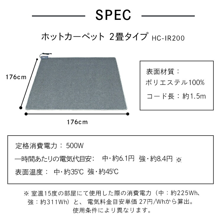 ホットカーペット 2畳 2点セット 185×185cm CRTE-1818 アイリスオーヤマ カーペット クッションラグ ホットマット ラ ラグセット  ラグマット 低反発 低反発タイプ 正方形 滑り止め付き 送料無料 電気カーペット 営業 ラグセット