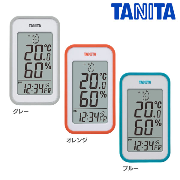 楽天市場 デジタル温湿度計 タニタ Tanita温度計 デジタル 湿度計 温湿度計 計測器 温度 湿度 室温計 熱中症対策 時計 デジタル時計 アラーム付 グレー オレンジ ブルー Tt 559 Km D Sob ショッピングランド でんでん
