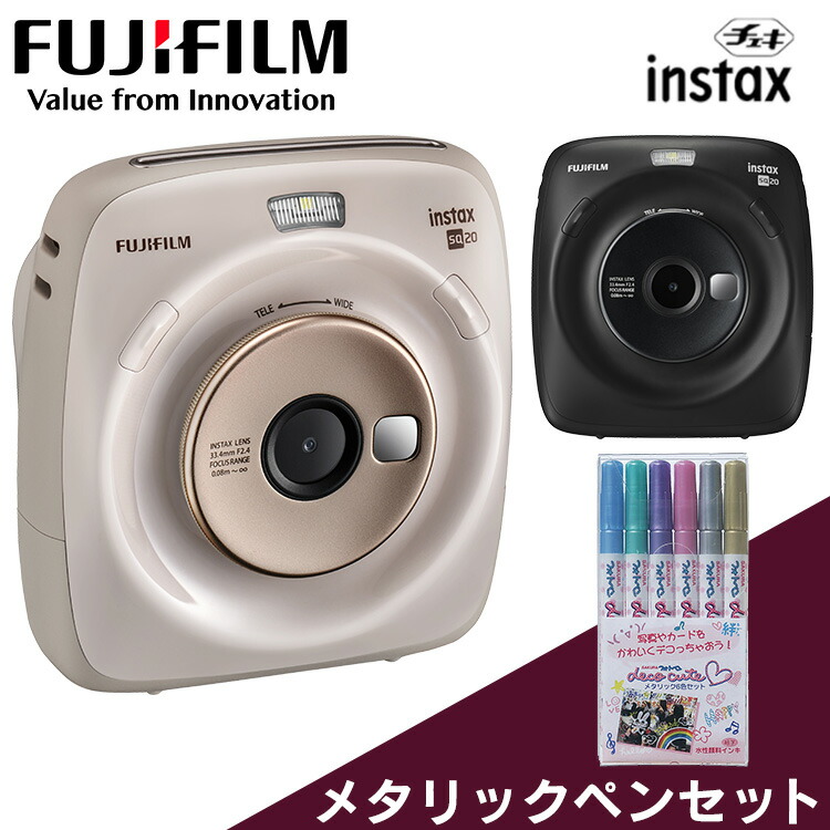 楽天市場 チェキ 本体 カメラ インスタントカメラ 富士フイルム Fujifilm 送料無料 チェキ カメラ ペンメタリック ポラロイドカメラ ポラロイド チェキ コンパクト インスタント インタックス おしゃれ シンプル かわいい ベージュ マットブラック Instaxsquaresq D