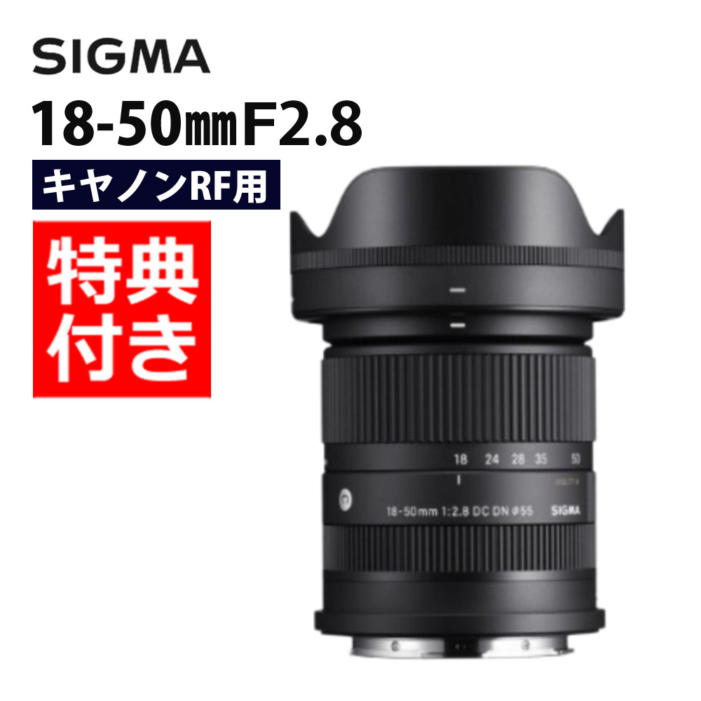 （レビューでレンズキャッププレゼント）【バッグ付！】シグマ SIGMA 18-50mm F2.8 DC DN（C） キヤノンRFマウント用 ミラーレス APS-C対応 小型 軽量 大口径 標準ズーム（デジタルライフ）｜デジタルライフ