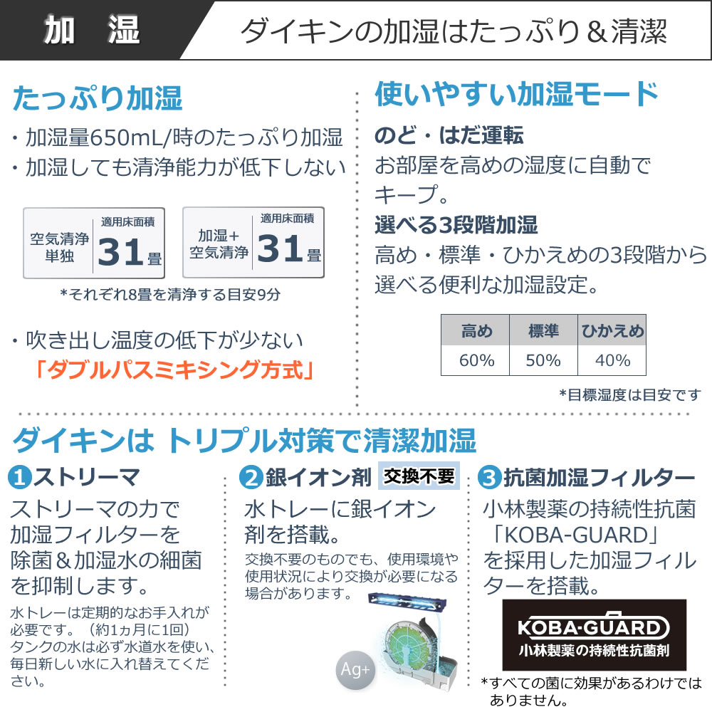 【PM2.5×ホコリ×ニオイをトリプル検知!】ダイキン加湿ストリーマ空気清浄機ACK70X-WホワイトDAIKINACK70XW2021年モデル空気清浄機空清加湿機加湿器ストリーマ搭載加湿空気清浄機空気清浄器加湿空清(同等品:MCK70X-W)(デジタルライフ)