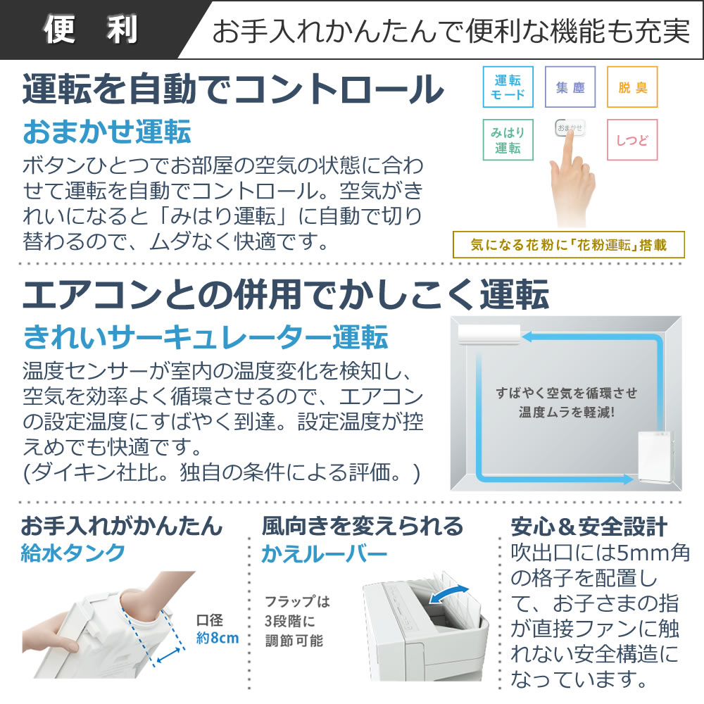 【PM2.5×ホコリ×ニオイをトリプル検知!】ダイキン加湿ストリーマ空気清浄機ACK70X-WホワイトDAIKINACK70XW2021年モデル空気清浄機空清加湿機加湿器ストリーマ搭載加湿空気清浄機空気清浄器加湿空清(同等品:MCK70X-W)(デジタルライフ)