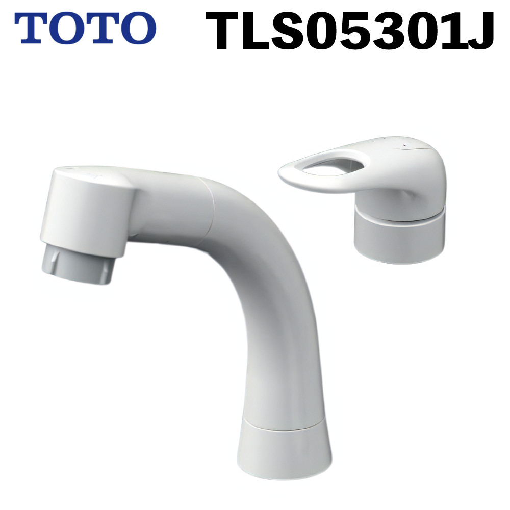 TOTO 水栓金具 TLS05301J TOTO 台付シングル混合水栓(エコシングル、ハンドシャワー