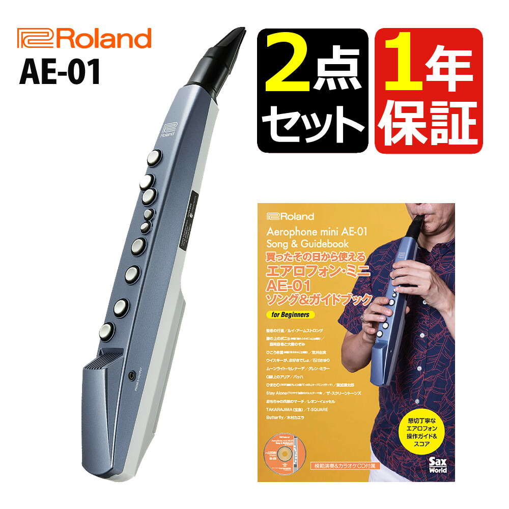 【楽天市場】Roland AE-01 エアロフォンミニ ウインドシンセサイザー ＆ 専用スコア 操作ガイドブック AE-SG04 ローランド ...