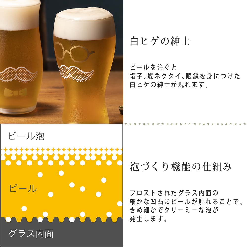 楽天市場 2点 セット ビアグラス Gentle Beer 泡づくり ピア 帽子 おしゃれ かわいい 可愛い おすすめ 泡立ち ガラス ビール 専用グラス イラスト プレゼント 贈り物 父親 女性 快適家電デジタルライフ 快適家電 デジタルライフ