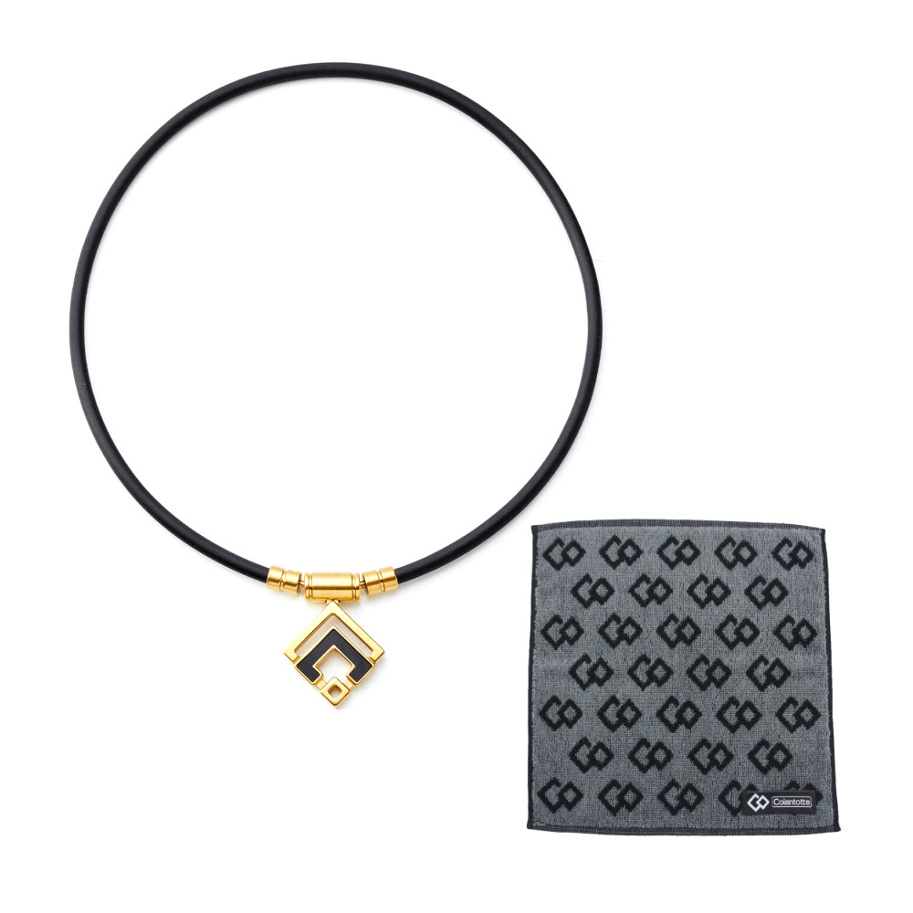 （タオル付き）コラントッテ TAO ネックレスα ARAN（アラン）ブラック クラシックゴールド（ABARD52）（ColanTotte）（磁気ネックレス）（サイズ選択式） 正規品｜デジタルライフ