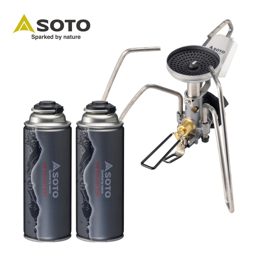 【カセットガス2本付き】 SOTO ソト レギュレーターストーブ TriTrail ST-350 新富士バーナー シングルバーナー & CB TOUGH 220 ×2本(ラッピング不可)(デジタルライフ)|デジタルライフ