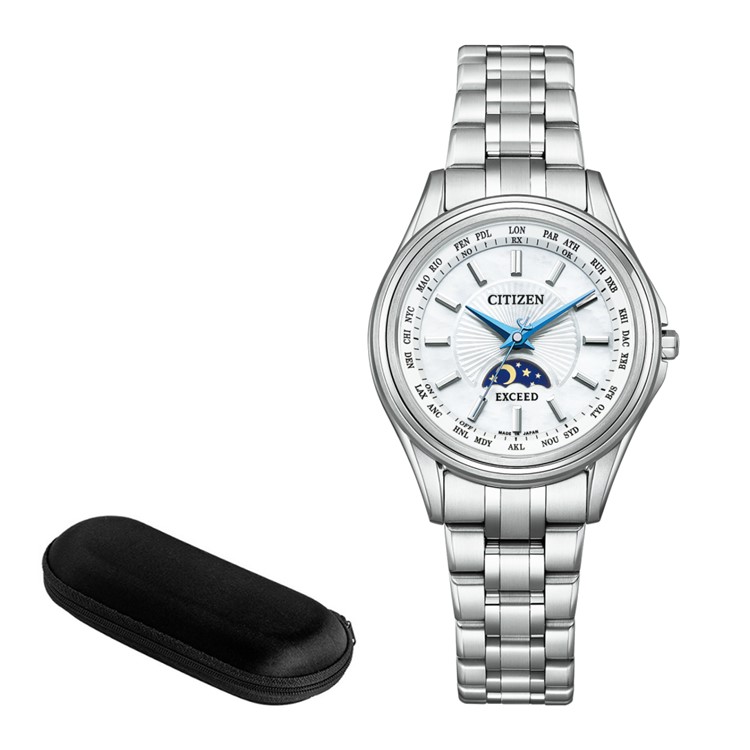（時計ケース付）シチズン CITIZEN 腕時計 EE1010-62W エクシード EXCEED レディース 45周年記念 ペアモデル ソーラー電波 エコドライブ チタンバンド アナログ（国内正規品）（デジタルライフ）｜デジタルライフ