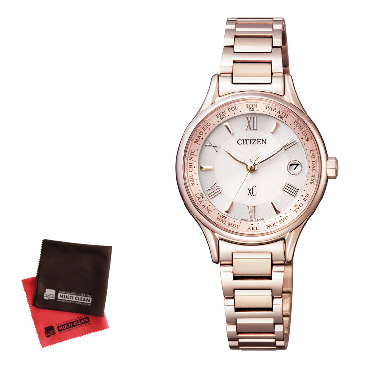 （お手入れクロス付）シチズン CITIZEN 腕時計 EC1164-53W クロスシー xC レディース ティタニアライン ハッピーフライト サクラピンク エコ・ドライブ ソーラー電波 チタンバンド アナログ（国内正規品）（デジタルライフ）