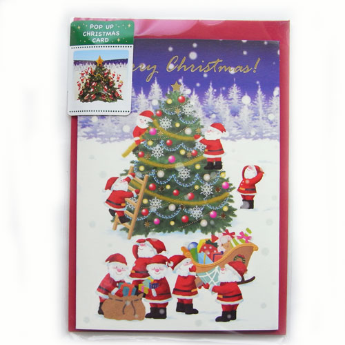 楽天市場 ポップアップクリスマスカード クリスマス準備のサンタたち Active Corporation クリスマス ツリー プレゼント サンタクロース ｋａｄｅｒｉａ