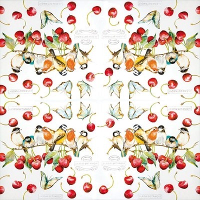 kaderia five pieces of paper napkin cherry bird cherry birds home