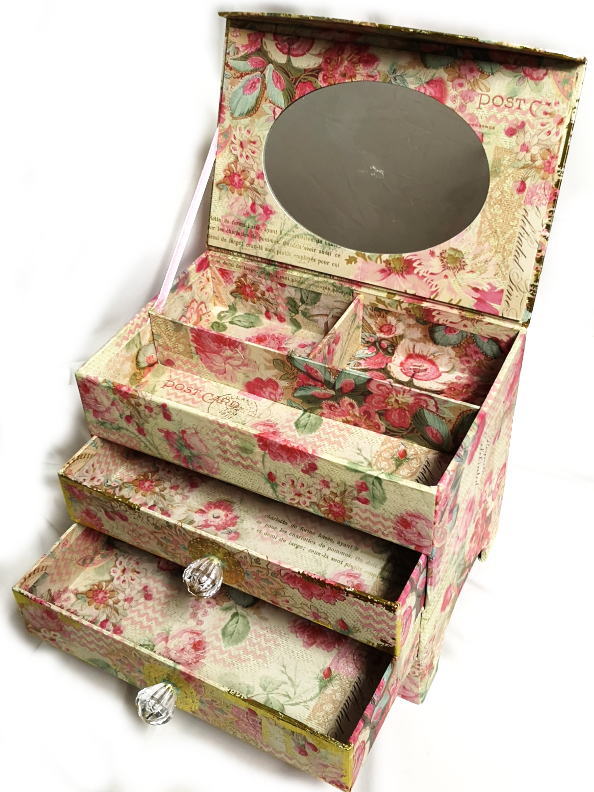 【楽天市場】Punch Studio 限定柄 脚付き 2ティア ジュエリーチェスト ピンクポストカードパンチスタジオ収納ケース・ジュエリー