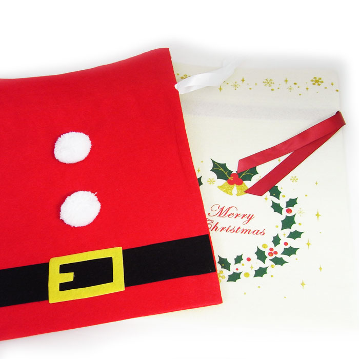 楽天市場 在庫限り クリスマス フェルトラッピングバッグ サンタ リース紙袋 ラッピング ギフトキッズ お菓子包装 ｋａｄｅｒｉａ