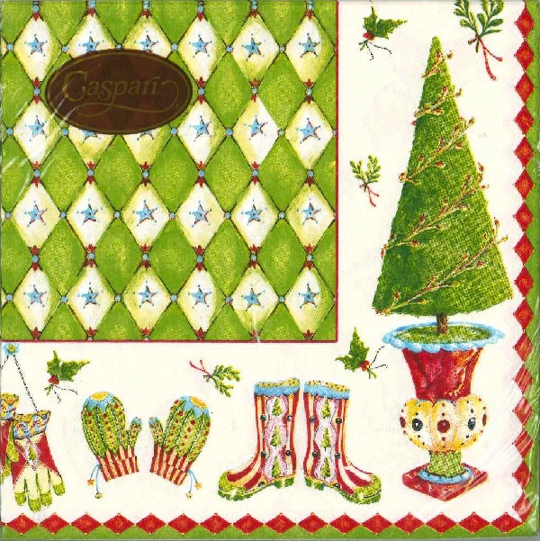 ペーパーナプキン　ウィンターガーデン　Caspariカスパリ　紙ナプキン　Winter Garden クリスマスモチーフ画像