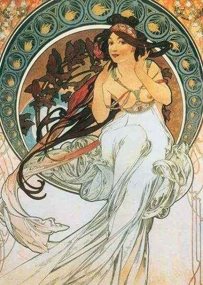 楽天市場】アルフォンス ミュシャ アートカード6月 オリジナル