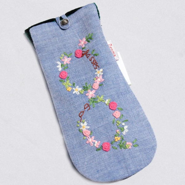 楽天市場】手刺繍ポーチ ファスナーフラットポーチ エアメール 海から