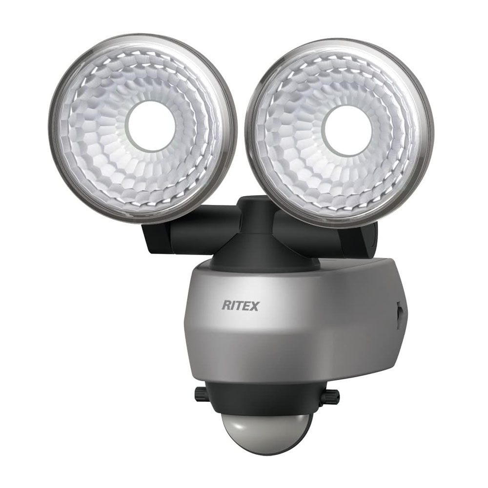 ムサシ RITEX コンセント式 7.5W×2灯 LED センサーライト LED-AC315 【 人感センサーライト 屋外 防犯ライト 防犯グッズ セキュリティ 照明 玄関 車庫 エクステリア ライテックス MUSASHI 】