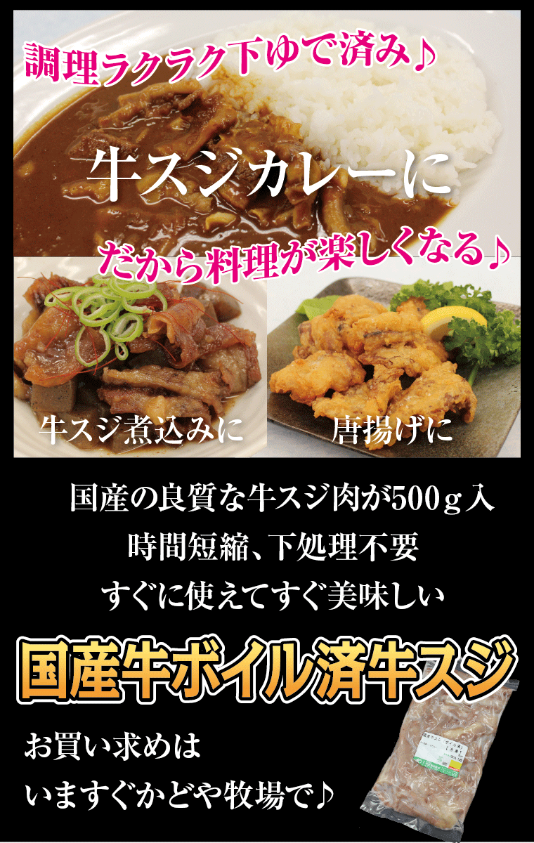 1347円 特別セール品 ボイルすじ 牛すじ1kg 牛スジ 煮込み カレー 牛すじ