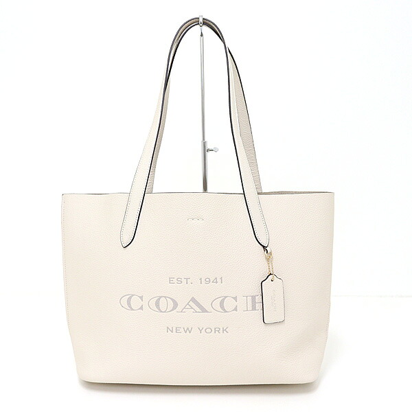 COACH コーチ キャメロン トート ナチュラル ペブル レザー チョーク CC050 アウトレット 【中古】