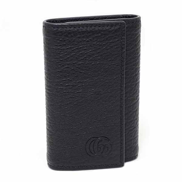 グッチ GUCCI ダブルG キーケース 6連 レザー 795336 ブラック シルバー金具 未使用品