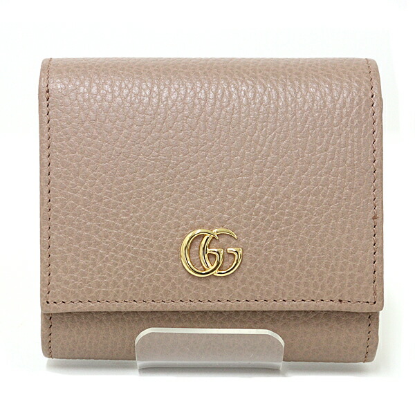 ★GUCCI バンブー付き ダブルG ミディアム ウォレット　２つ折り財布 バンブー付き ダブルG ミディアム ウォレットブラウン レザー