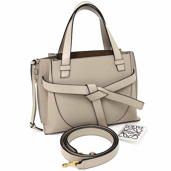 ロエベ LOEWE 論理ゲート とっ始め 手持ち部分 ミニ 御徒面子 2WAY ハンドバック ショルダーバッグ なめし革 ベージュ系 【中古】A位置づける