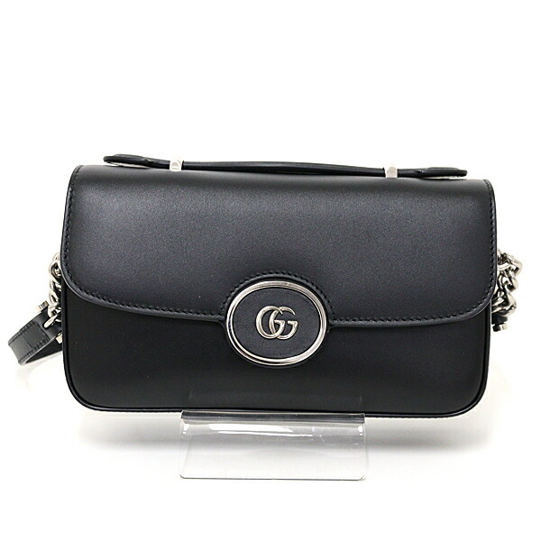 GUCCI グッチ プチ GG ミニ ショルダーバッグ 黒いこと なめし革 739722 3WAY S価値づける【中古】