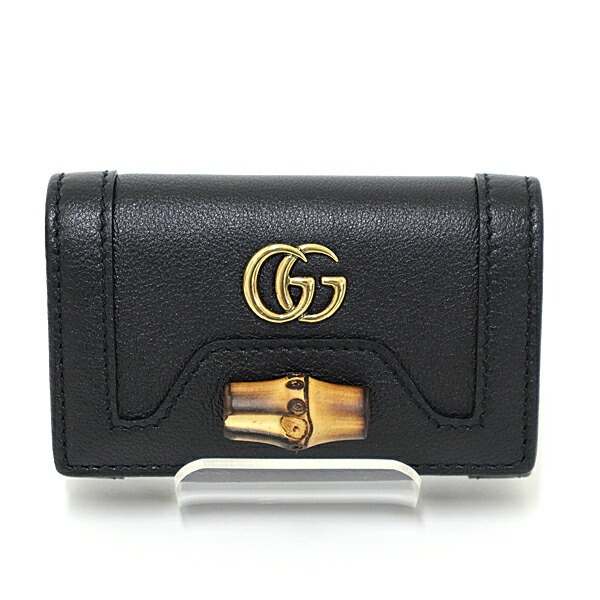 GUCCI グッチ ダイアナ キーケース ブラック 658636 バンブー レザー ダブルG 6連 未使用品