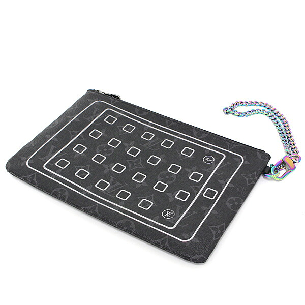 楽天市場 ルイヴィトン Louis Vuitton フラグメント Ipadポーチ モノグラム エクリプス M64449 ブラック グレー 藤原ヒロシ クラッチ タブレットケース 2017秋冬メンズ プレコレクション 中古 質かづさや
