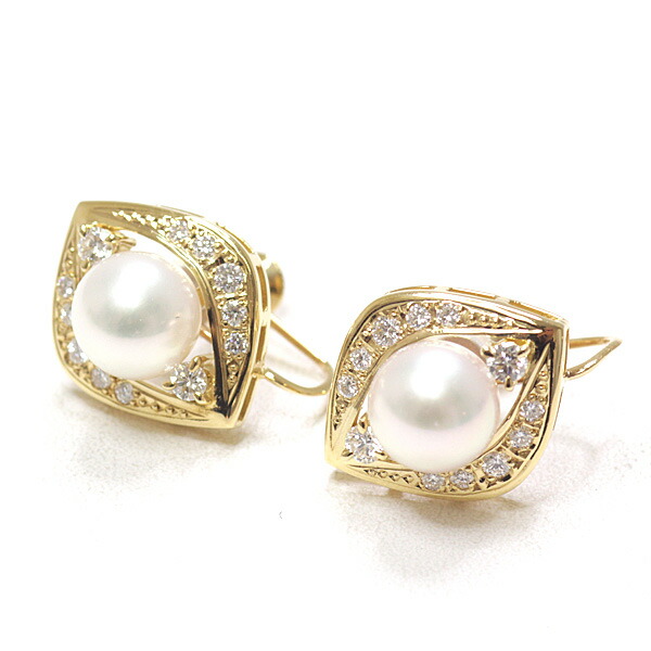 ミキモト Mikimoto K18yg パール イヤリング 御心 アコヤ真珠 黄ゴールド ねじ聖祭 珪素樹脂キャプテン 岩礁 仕上げ済 中古 Ephtm Com