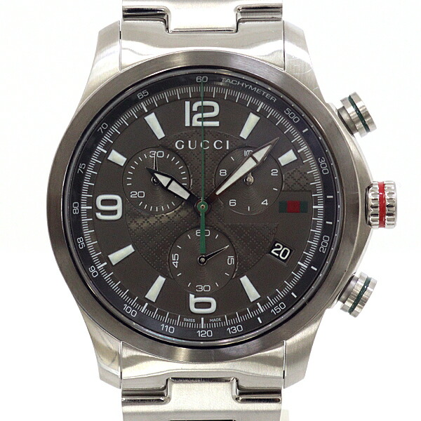 GUCCI グッチ メンズ腕時計 Gタイムレスクロノ YA126238 クロノグラフ グレー文字盤 クォーツ 仕上げ済【中古】