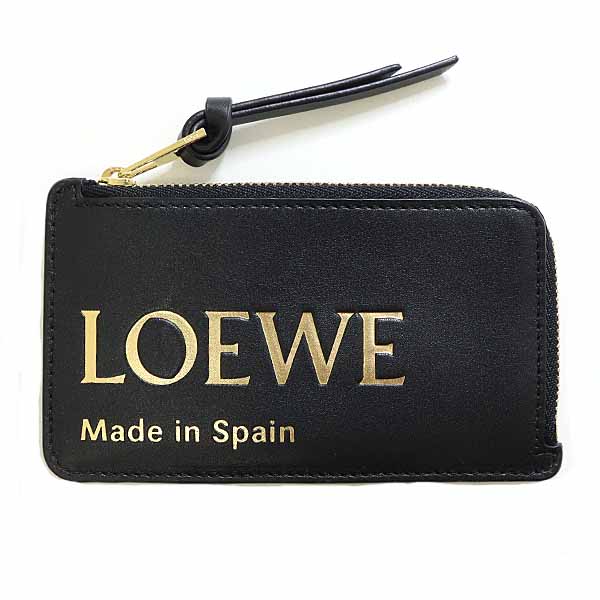 ロエベ LOEWE コインカードホルダー フラグメントケース コインケース シャイニーナパカーフスキン CLE0Z40X01 ブラック 【中古】Sランク｜質かづさや