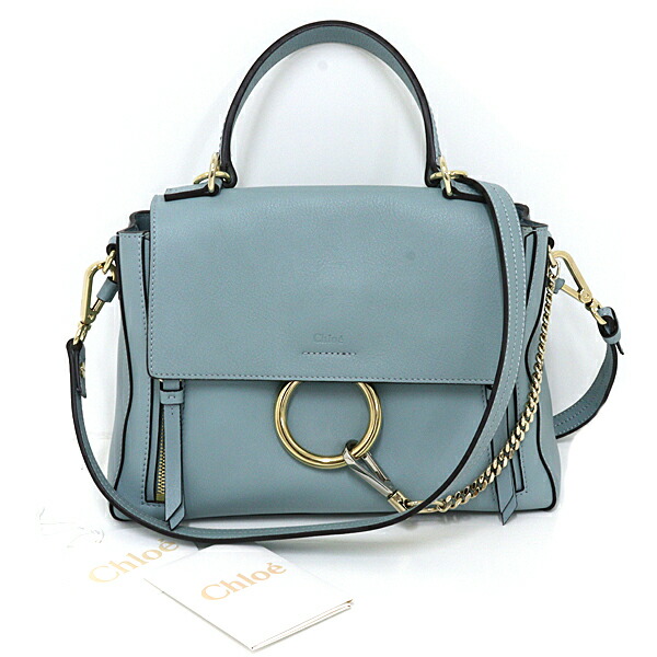 クロエ Chloe フェイデイ 2WAY御徒面子 ショルダーバッグ ハンドバック なめし革 CHC17WS322HGJ44L フェードブルー 【中古】S価値づける