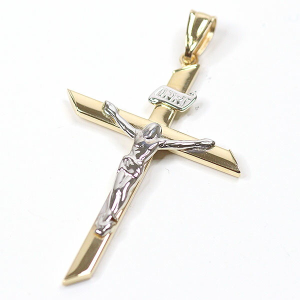 18金 クロス ペンダント キリスト INRI ナザレの王イエス Amazon.co.jp: 純金14K クロス 十字架ペンダントネックレス INRI