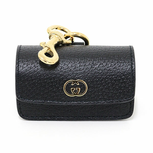 GUCCI グッチ ダブルＧ 折りかがみ御徒面子 保持者 黒いこと 692956 愛玩動物用付属物 S位置づける【中古】