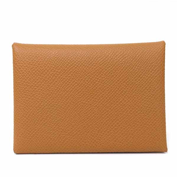 エルメス HERMES カードケース 《カルヴィ》 デュオ コンパクト コインケース ヴォーエプソン ゴールド 未使用品