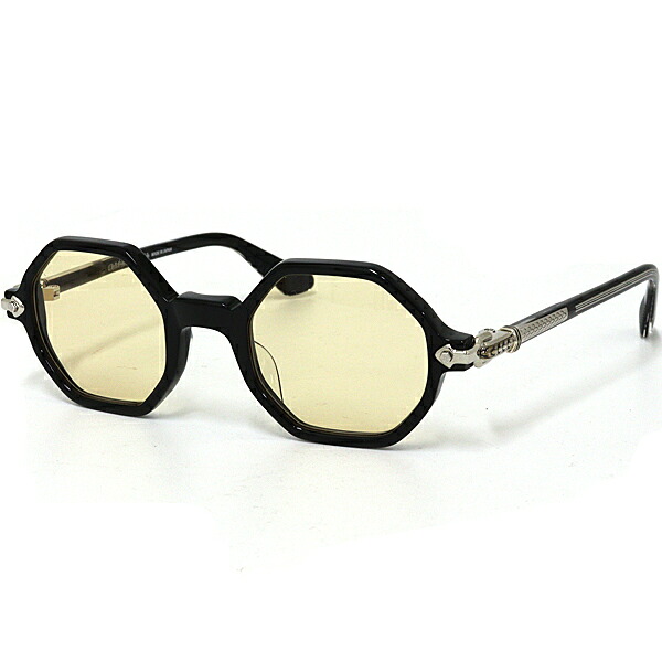 クロムハーツ CHROME HEARTS サングラス CLITCO オクタゴン メガネ アイウェア ブラウン シルバー イエロー 46□23-141 【中古】S|質かづさや