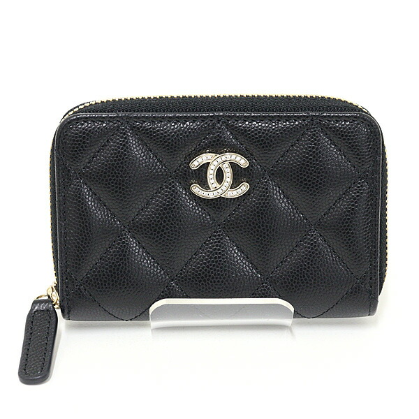 シャネル CHANEL マトラッセ 鋳貨金入れ キャビアひと肌 黒いこと AP4818 ココマーク 歌留多容れもの 未当て嵌める品