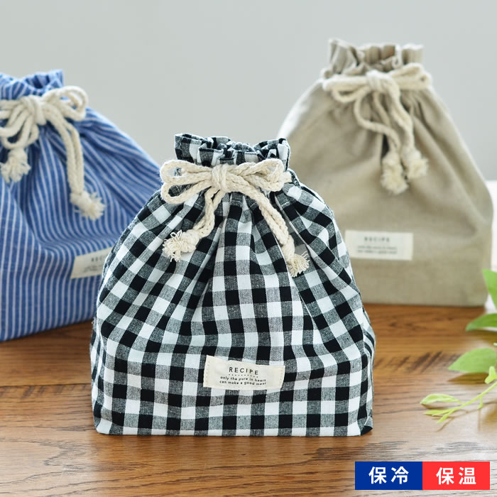 楽天市場 サブヒロモリ ファボ 手さげ巾着 巾着バッグ ランチ巾着 巾着ポーチ 巾着袋 保冷 保温 お弁当入れ 撥水加工 持ち手付き おしゃれ シンプル Pca2485 楓奏 ナチュラル雑貨かえでそう