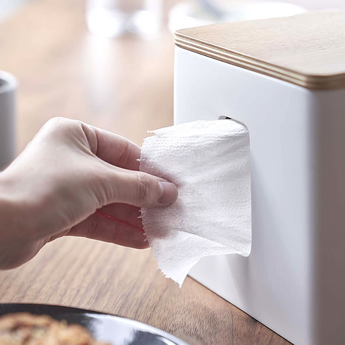 ティッシュ&トイレットペーパーケースリンRINティッシュカバーティッシュケースペーパーポット縦置きティッシュボックスおしゃれトイレットロール省スペース木目ブラックホワイト54695470山崎実業yamazakiヤマジツ