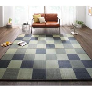 厚みが選べる3タイプ 純国産ブロック柄い草ラグ casule カジュール ウレタン12mm 191&times;191cm[00]｜kagu＊kagu ～家具と雑貨のお店～ 14,698円