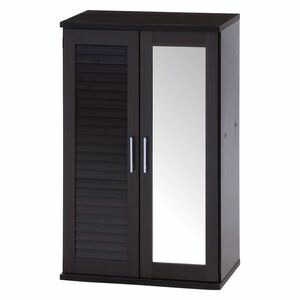 ルーバー\u0026鏡鑑付キシューズボックス60幅 BR 赤銅色 （入数：1点）[09] 収納家具-下駄箱・シューズボックス
