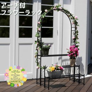 【尖んがり引き揚げ中！】アーチ形付お花仕合わせ  【 つる 花やしき 日当たり アーチ形 ハンギング 薔薇 蔦 ひな壇 目論むアーチ形 上がり段 お花照明ランプ 花台 3段 三段 そそり立てる サクラ色アーチ形 】[22]