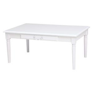 ホワイトハンドル テーブル（ホワイト） MT-5749WH (約)幅90×奥行60×高さ40cm 2人掛け 2人用 二人掛け センターテーブル ローテーブル [23]